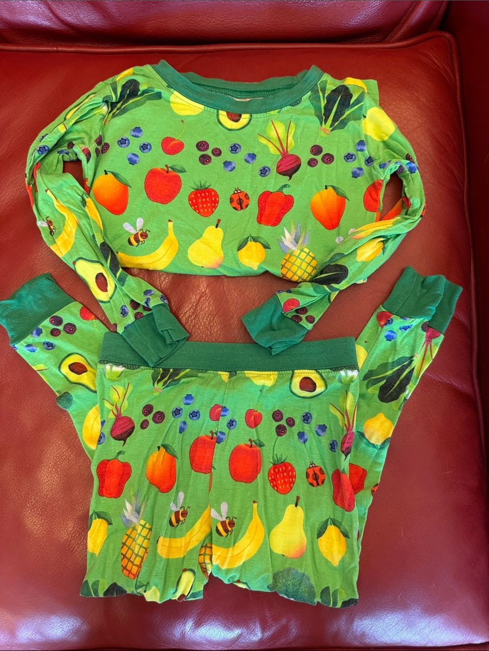 Little Sleepies once upon a farm fruit and veggie long sleeve pajamas 2T